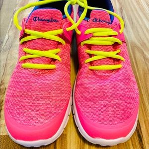 Champion Shoes Fluorescent Pink & Green laces